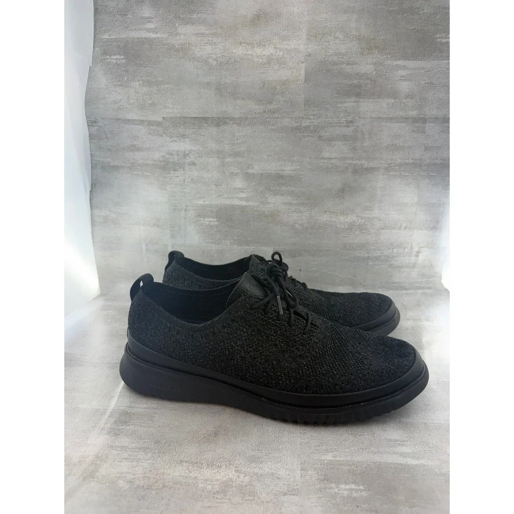 Cole Haan 2.ZEROGRAND Stitchlite Oxford Black Knit Shoes C28383 Men Sz 11.5 M